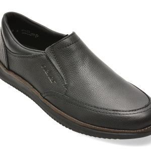 Pantofi RIEKER negri, 10454, din piele naturala