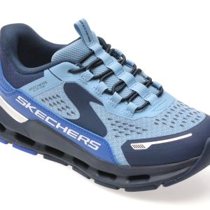 Pantofi sport SKECHERS albastri, GLIDE-STEP PLUS, din material textil