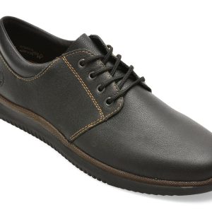 Pantofi RIEKER negri, 10424, din piele naturala