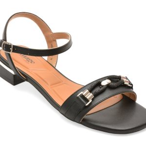 Sandale IMAGE negre, 250602, din piele naturala