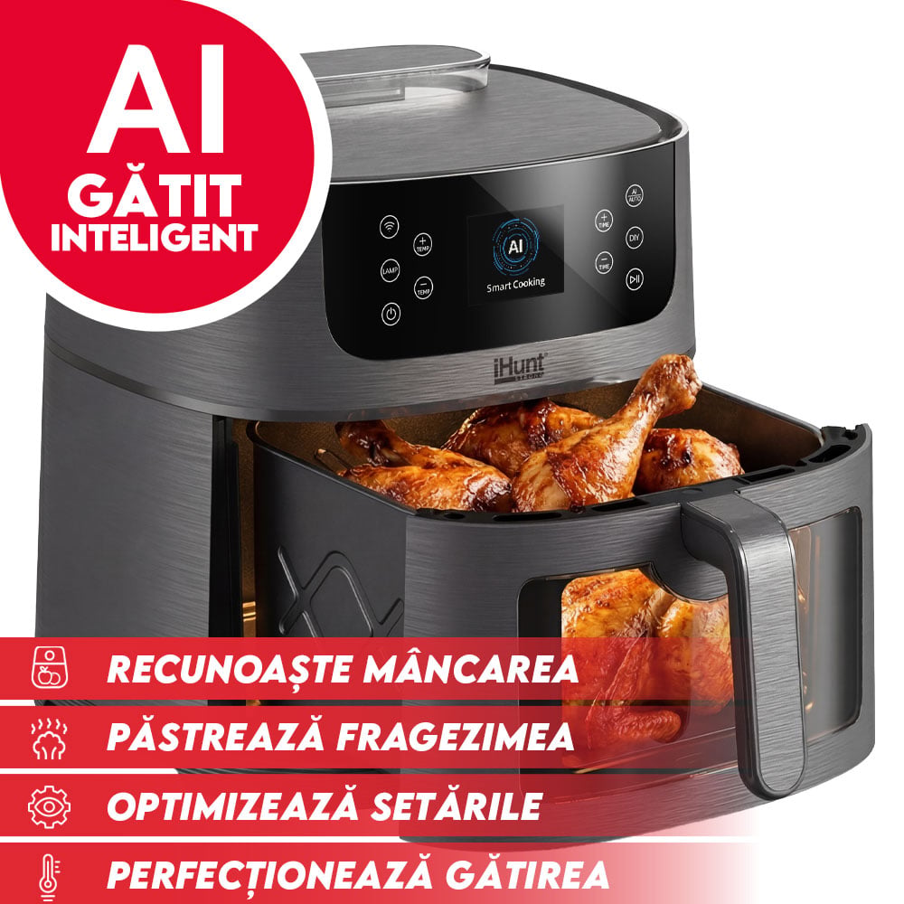 Friteuza cu aer cald si rotisor iHunt Bro Air Fryer AI Steam