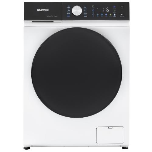 Masina de spalat rufe Daewoo DWD-CS7014, 7 kg, motor inverter, 1400 rpm, Clasa A-10%, 16 programe, butoane touch, panou de control negru cu pictograme colorate, usa dubla neagra (PC Cover) (Alb)