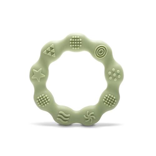 Jucarie de dentitie din silicon Lorelli Ring, 0 luni+, Verde
