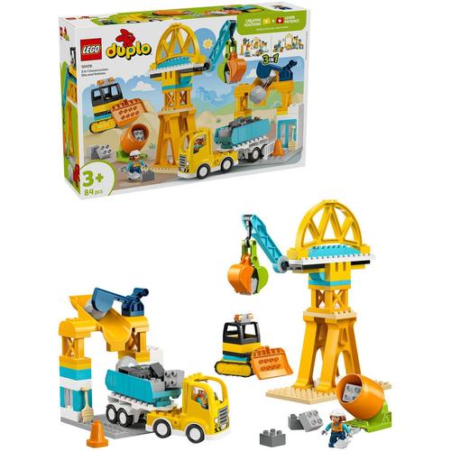 LEGOÂ® DUPLO Town - Santier si vehicule de constructii 3 in 1 10476, 84 piese
