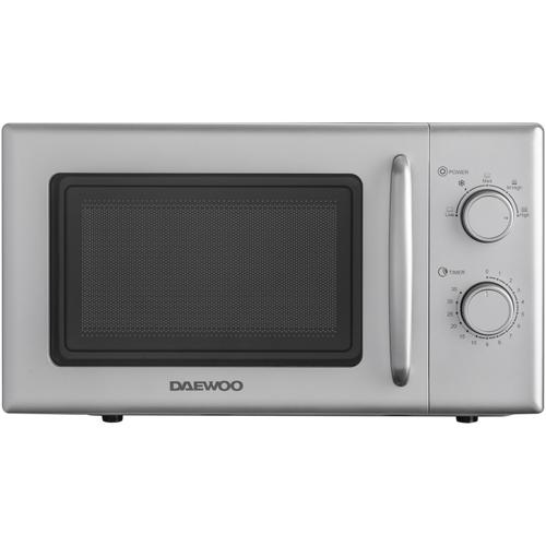 Cuptor cu microunde Daewoo, control mecanic, 20 litri, putere 700 W (Argintiu)