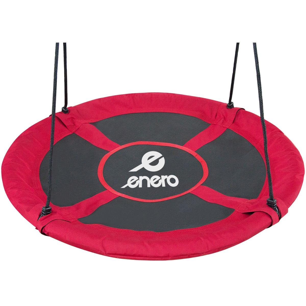 Leagan tip cuib xxl copii cadru metalic spuma protectie, 110 cm diametru, maxim 150 kg, rosu
