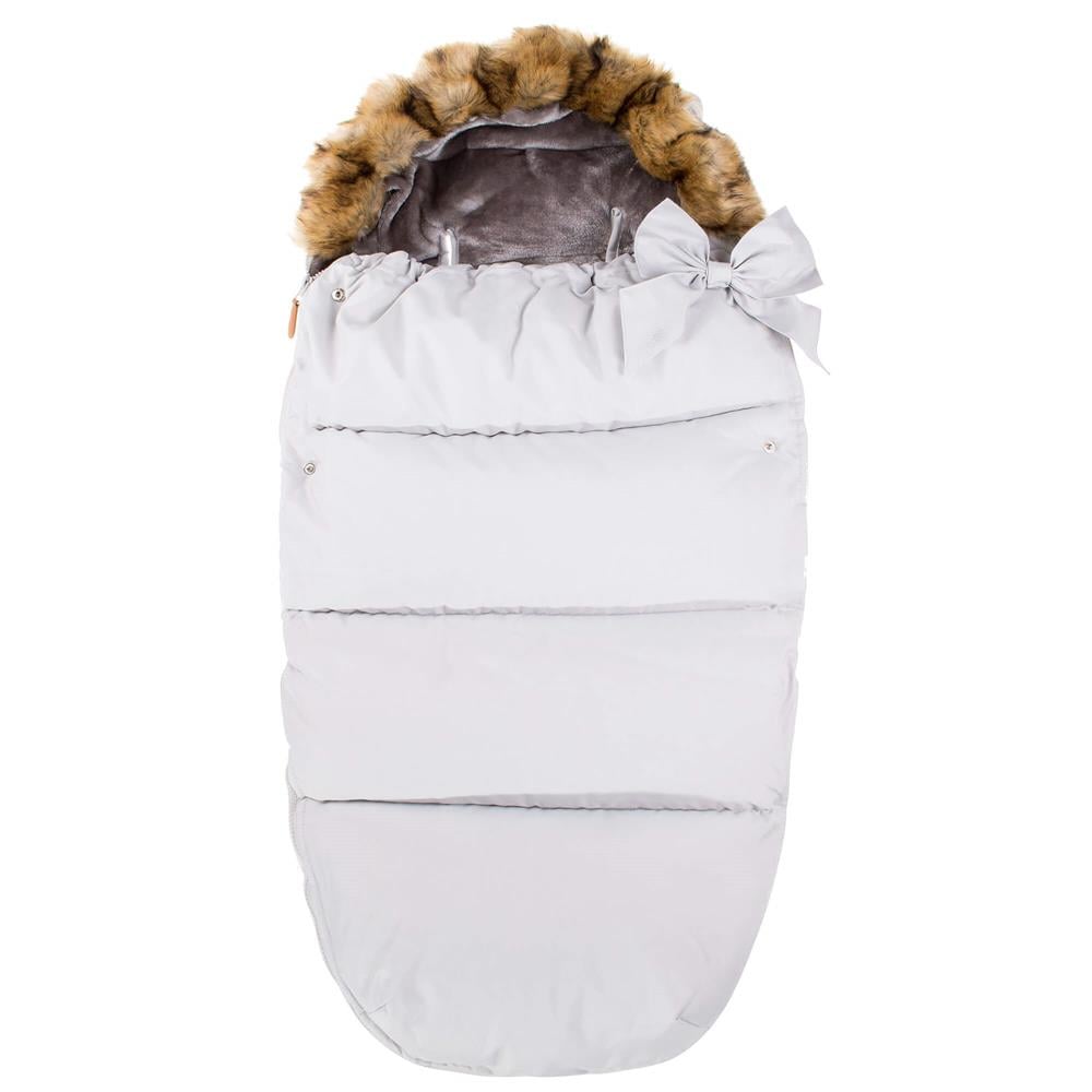 Sac iarna bebelusi carucior universal impermeabil fleece, 90x45 cm, protectie vant, gri