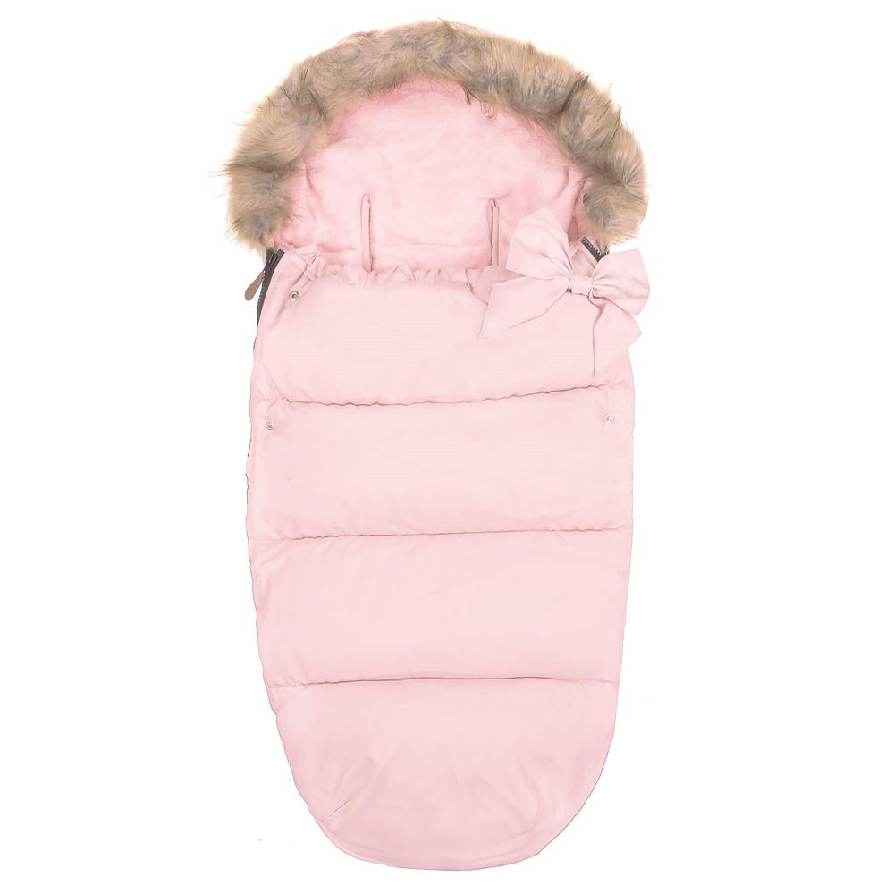 Sac iarna bebelusi carucior universal impermeabil fleece gluga, 90x45 cm, protectie vant, roz