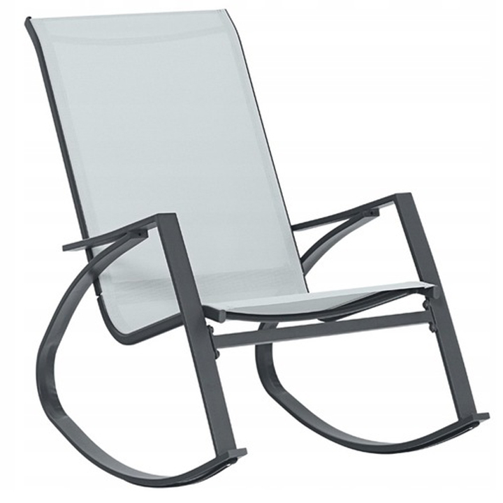 Scaun balansoar gradina metal textil ergonomic 120 kg, 60x104x95 cm, confortabil, gri