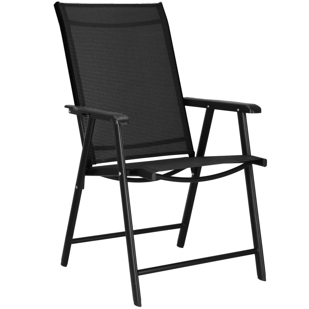 Scaun gradina metalic pliabil textilene cadru otel rezistent, 95x57x66 cm, maxim 150 kg, negru
