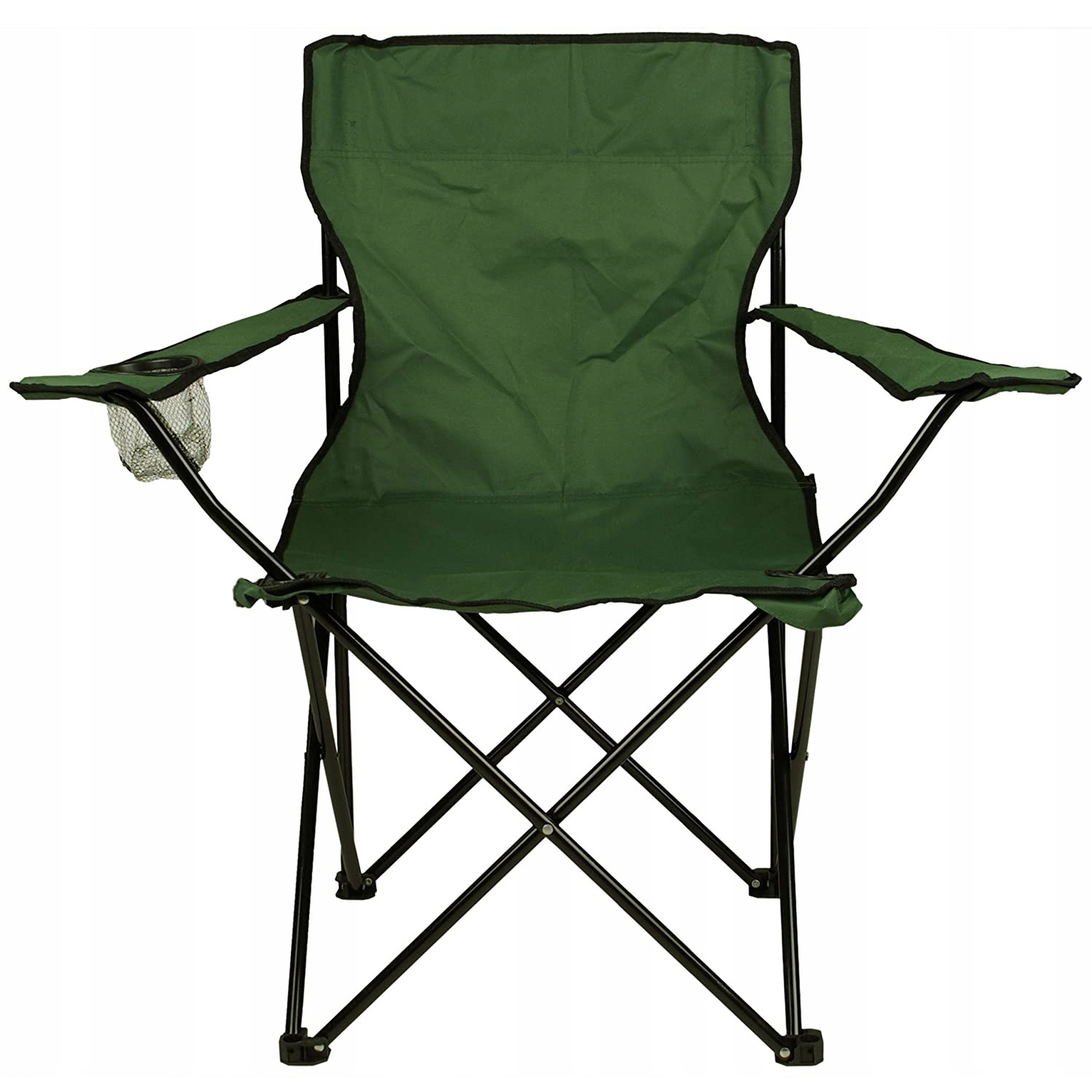 Scaun pliabil camping sau pescuit, suport pahar, verde