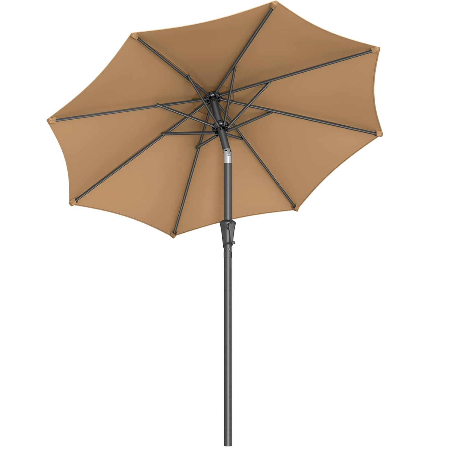 Umbrela de gradina 200 cm, inclinare dubla 30A , poliester UPF 50+, cadru metalic, maro taupe