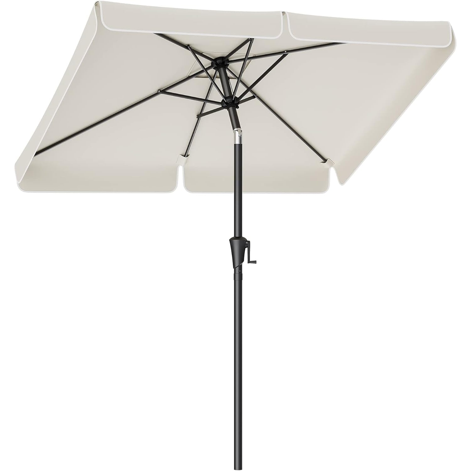 Umbrela de gradina cu manivela, 200x150 cm, UPF 50+, inclinare 30A , structura metalica, bej