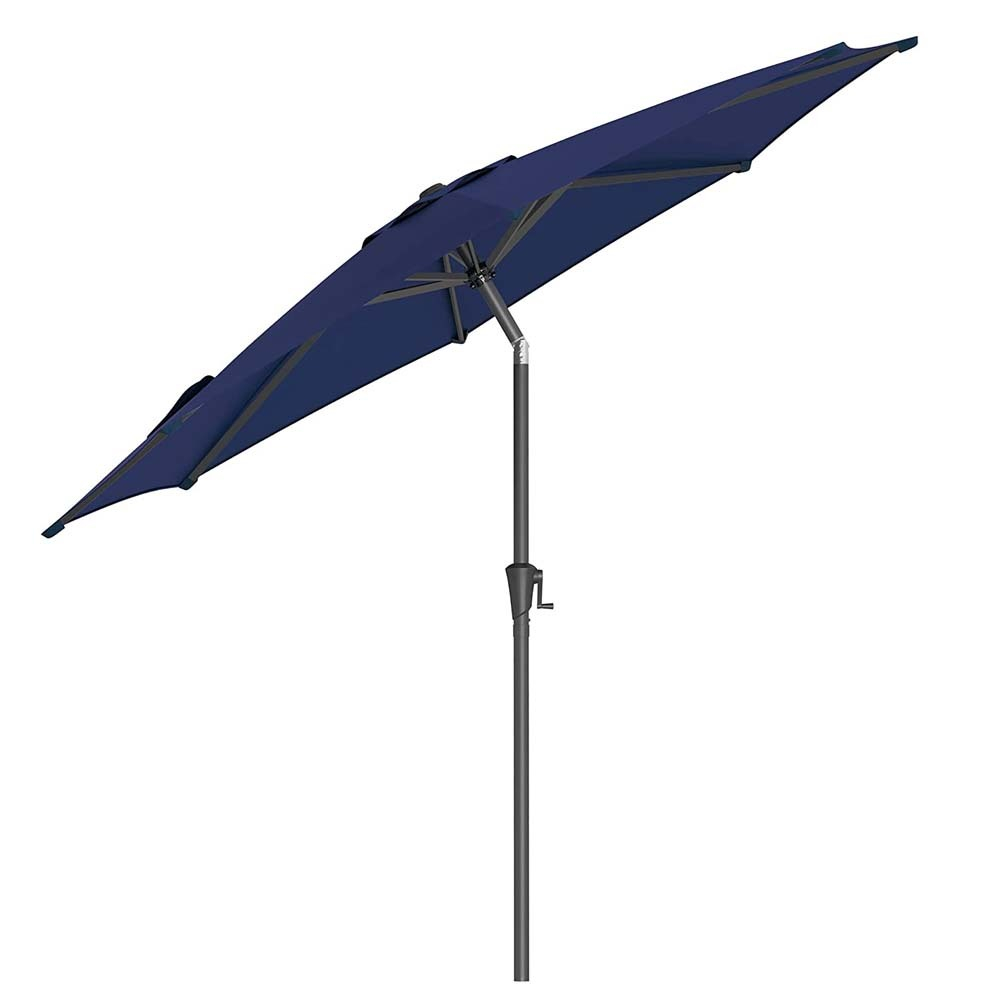 Umbrela de gradina, cu manivela pentru deschidere, sistem inclinare, 300cm, albastru inchis