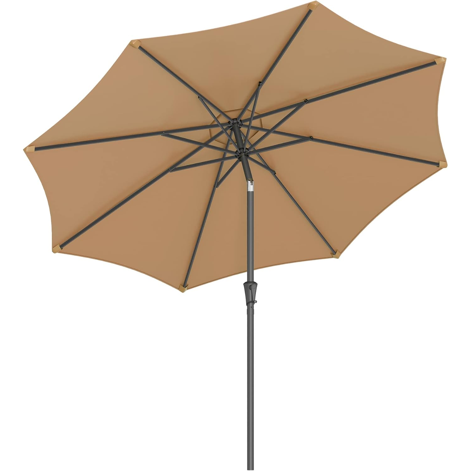 Umbrela de gradina, cu manivela pentru deschidere, sistem inclinare, 300cm, taupe