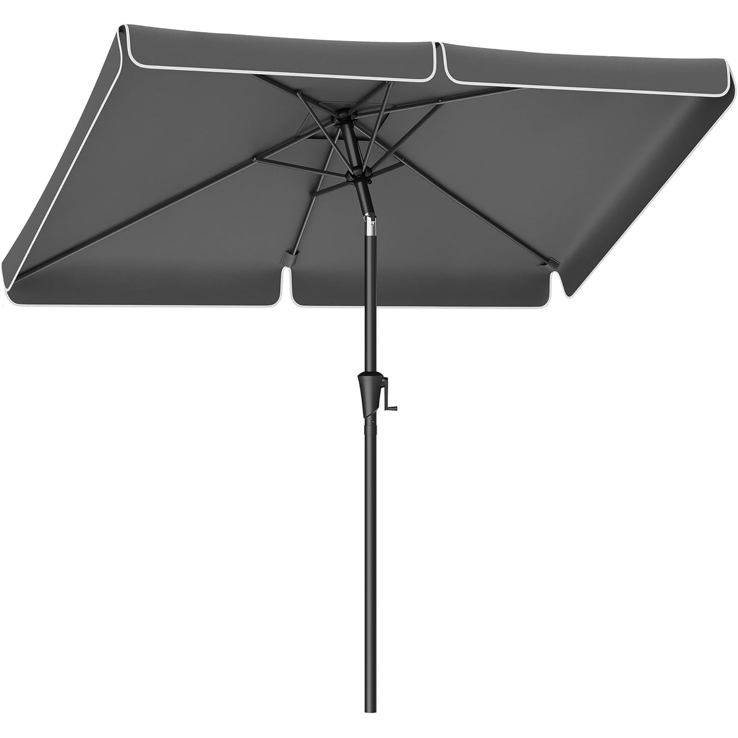 Umbrela de gradina cu manivela, UPF 50+, inclinare 30A , structura metalica, 300x200 cm, gri