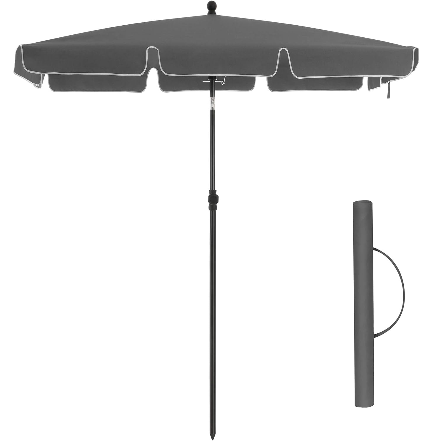 Umbrela terasa gradina sau plaja, cu inclinare, husa, 200x125cm, gri