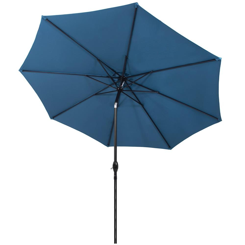 Umbrela terasa gradina manivela inclinare poliester impermeabil, 300 cm diametru, albastru